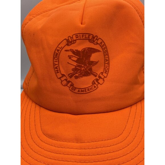 NRA Blaze Orange Vintage Adjustable Baseball Cap Hat Snap-back 90's - Picture 10 of 14